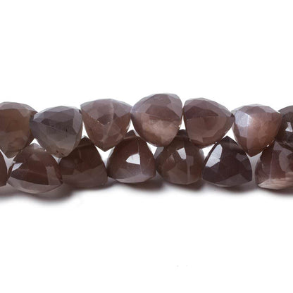 7-9mm Chocolate Moonstone top drilled faceted trillion beads 8 inch 45 pcs