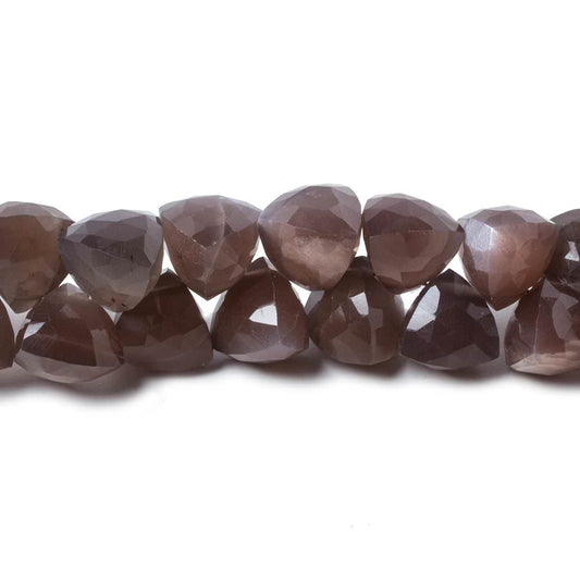 7-9mm Chocolate Moonstone top drilled faceted trillion beads 8 inch 45 pcs