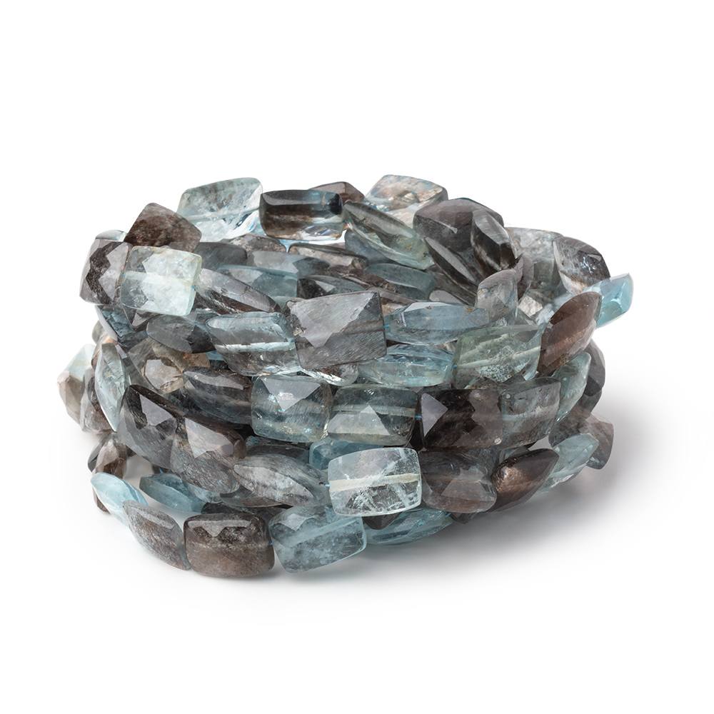 8-10mm Copper Moss Aquamarine Faceted Rectangle 16 inch 40 Beads AAA