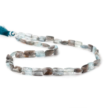 8-10mm Copper Moss Aquamarine Faceted Rectangle 16 inch 40 Beads AAA