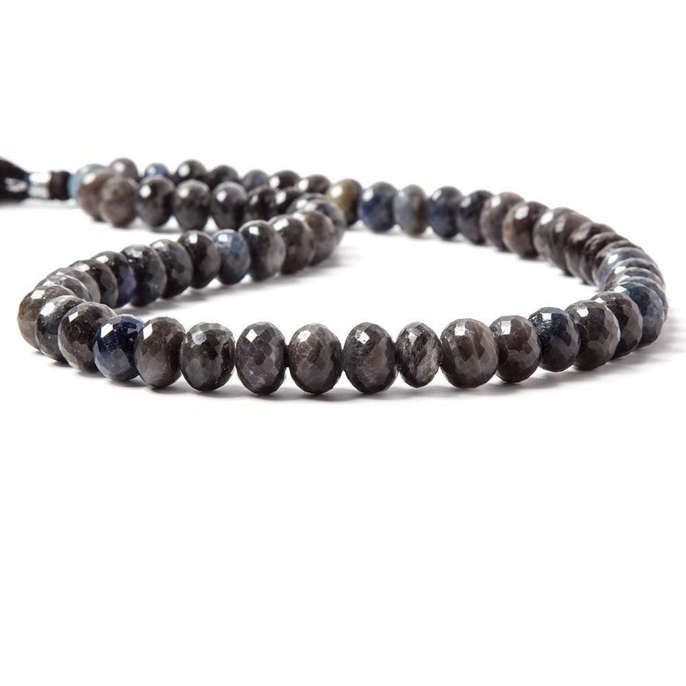 8-10mm Greyish Blue Sapphire faceted rondelle Beads 14 inch 60 pieces