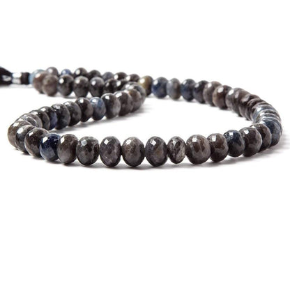 8-10mm Greyish Blue Sapphire faceted rondelle Beads 14 inch 60 pieces