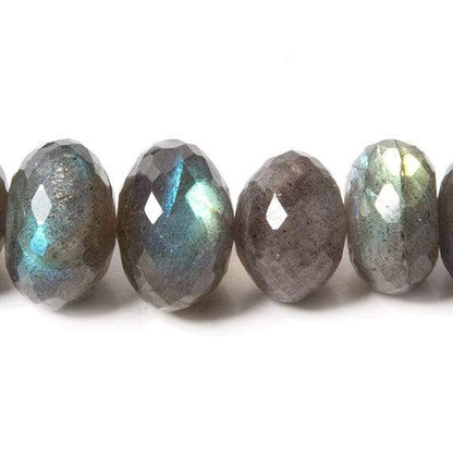 8-10mm Labradorite faceted rondelle 16 inch 97 beads