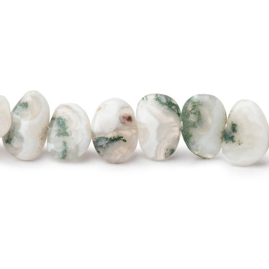 8-10mm Moss Agate Side Drilled Plain Nugget Beads 15 inch 53 pieces