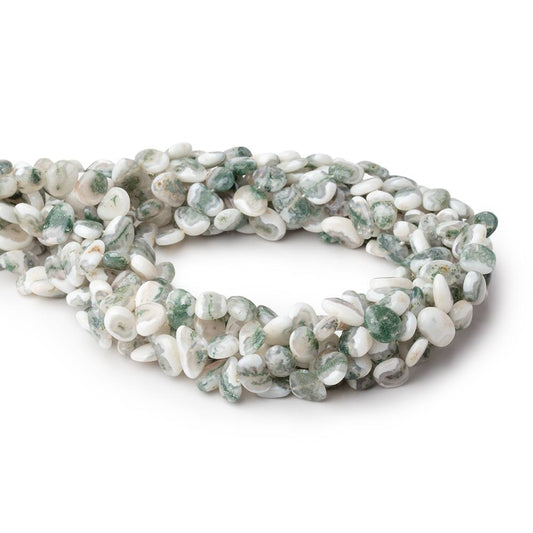 8-10mm Moss Agate Side Drilled Plain Nugget Beads 15 inch 53 pieces