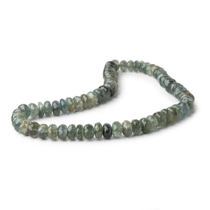 8-10mm Moss Aquamarine Faceted Rondelle Beads 14 inch 66 pieces
