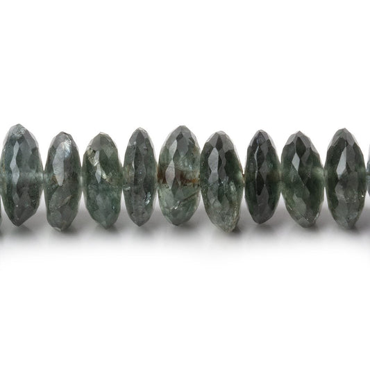 8-10mm Moss Aquamarine German Faceted Rondelle Beads 16 inch 112 pieces