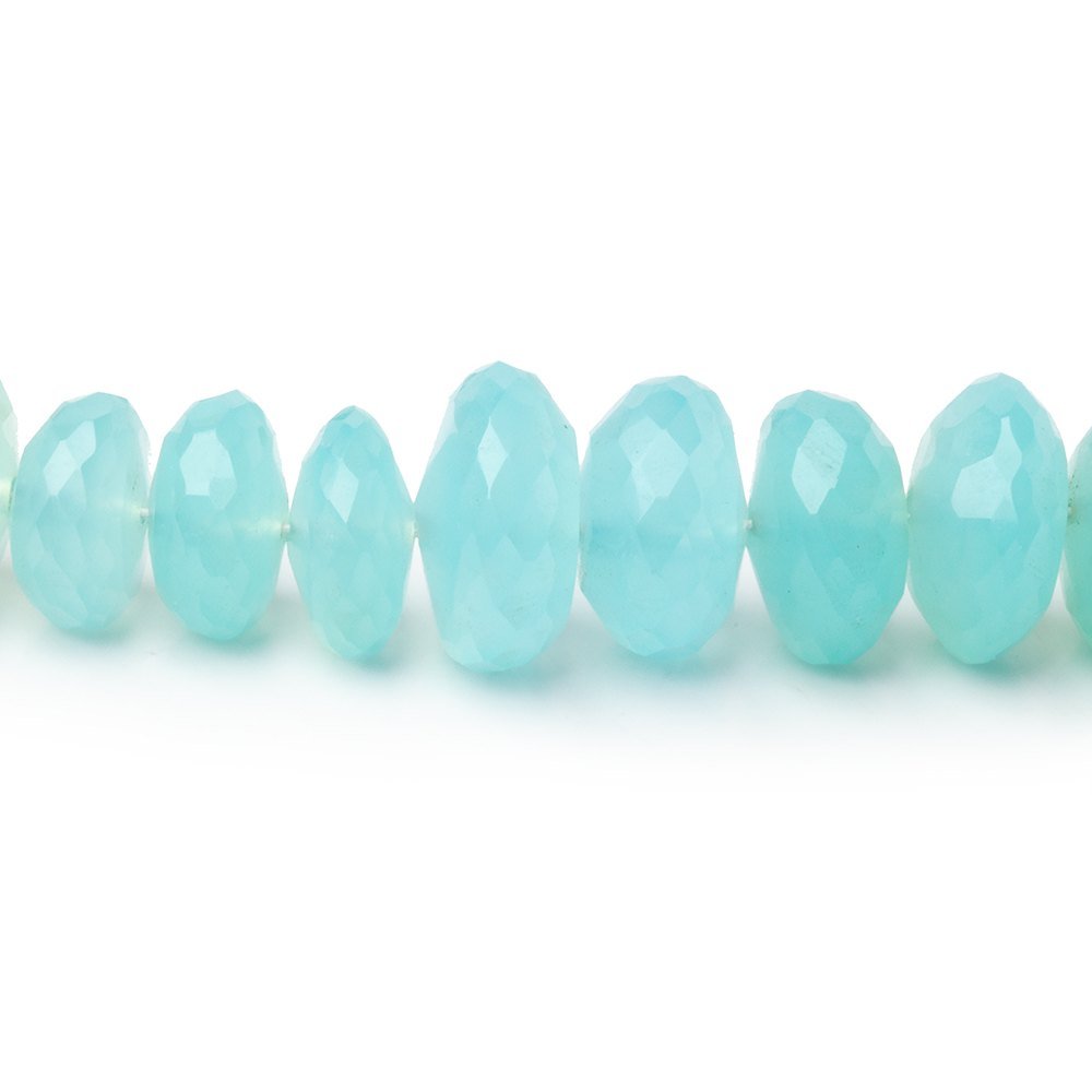 8-10mm Multi Color Chalcedony Faceted Rondelle 20 inch 100 Beads