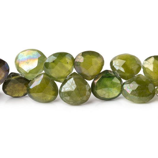 8-10mm Mystic Idocrase Faceted Heart Beads 8 inch 48 pieces