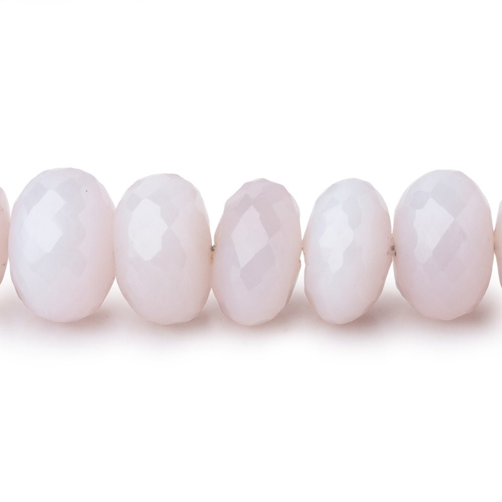 8-10mm Natural Lavender Chalcedony Faceted Rondelles 18 inch 75 Beads AAA