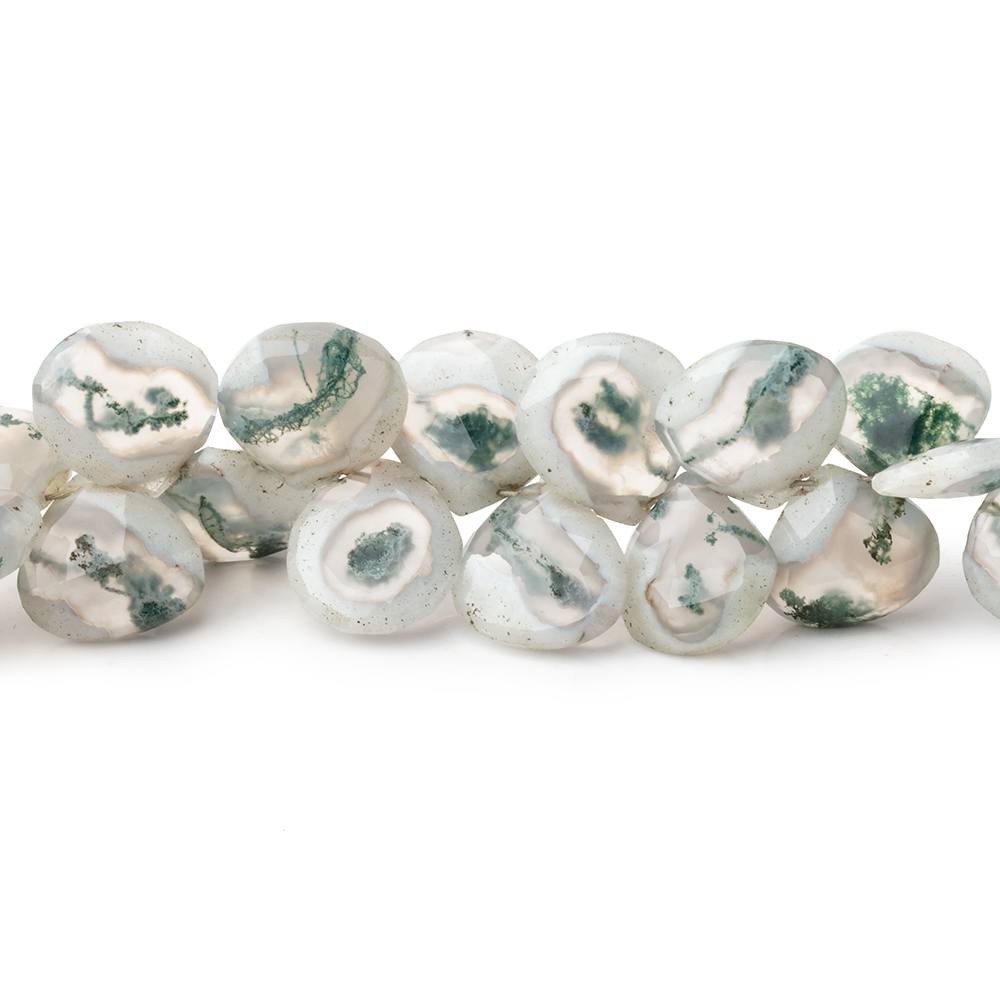 8-10mm Peacock Solar Quartz Faceted Heart Beads 7.5 inch 50 pieces