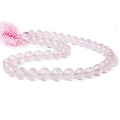 8-10mm Rose Quartz Faceted Round beads 15 inch 43 pieces AA