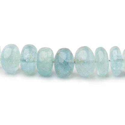 8-10mm Shaded Aquamarine Plain Rondelle Beads 18 inch 87 pieces