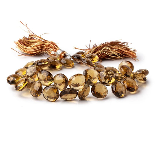 11-14mm Whiskey Quartz Faceted Heart Beads 7.5 inch 35 pieces