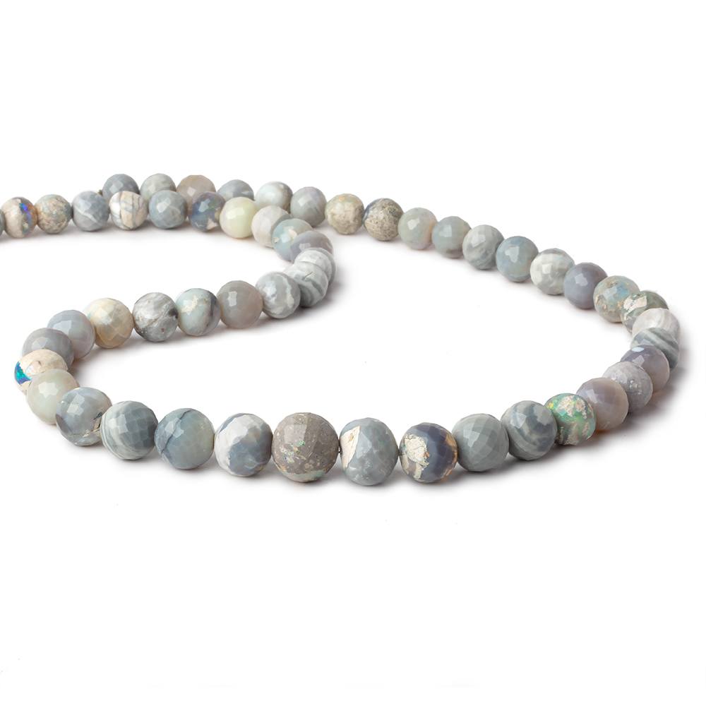 8-11.5mm Australian Opal Beads Faceted Rounds 18 inch 53 pieces