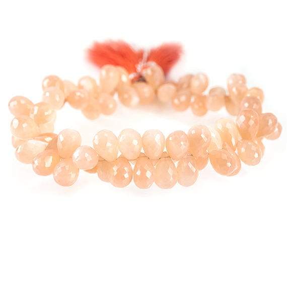 8 - 11mm Angel Skin Moonstone Faceted Tear Drop Beads 8 inch 65 pieces