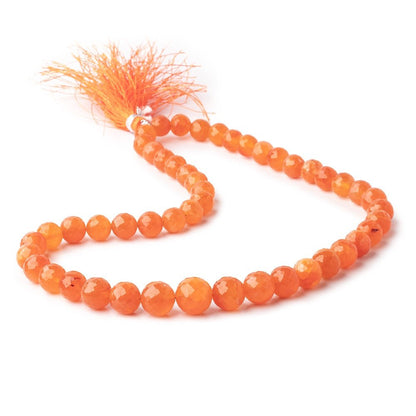 8-11mm Carnelian Faceted Round Beads 16 inch 48 pieces