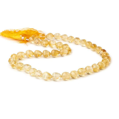 8-11mm Citrine Checkerboard Faceted Straight Drilled Tear Drop Beads 16 inch 42 pieces