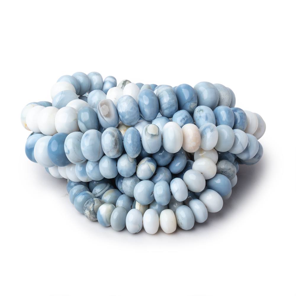 8-11mm Owyhee Blue Opal Plain Rondelle Beads 17.5 inch 72 pieces