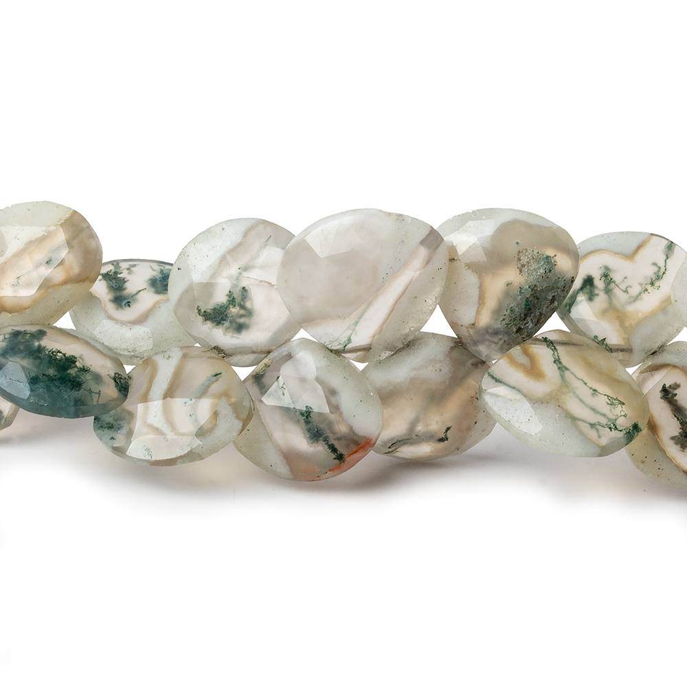 8-11mm Peacock Solar Quartz Faceted Heart Beads 7 inch 42 pieces