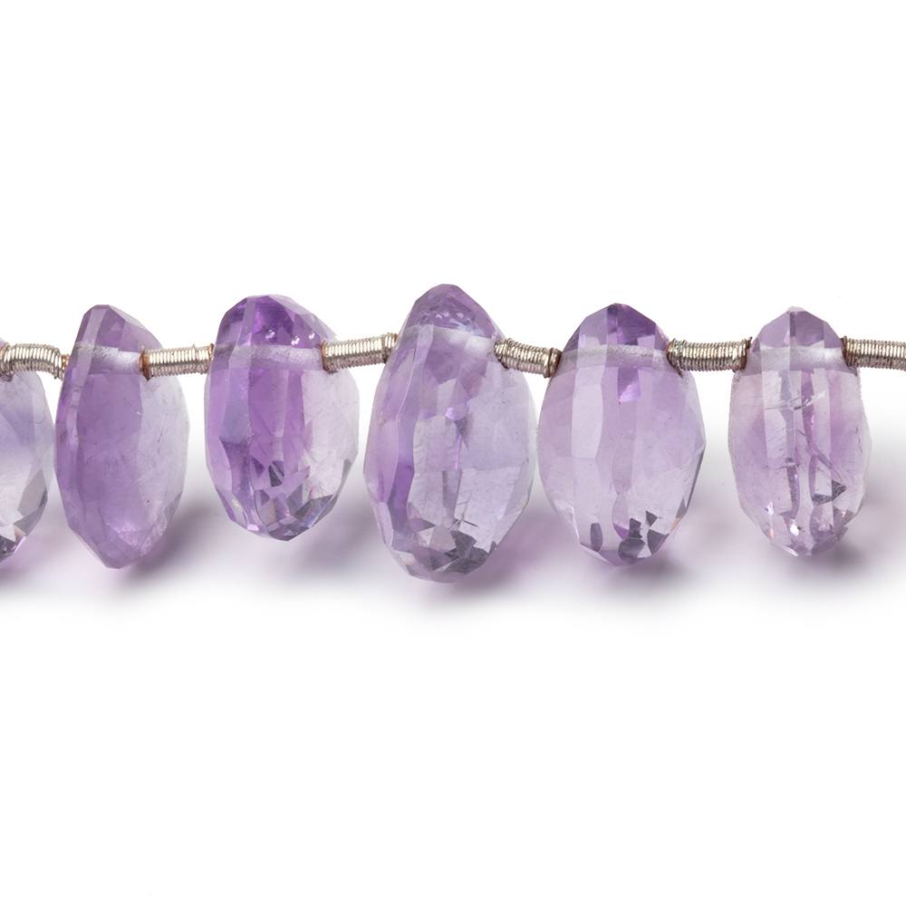 8-11mm Pink Amethyst Front Drilled Faceted Hearts 7.5 inch 25 Beads