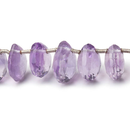 8-11mm Pink Amethyst Front Drilled Faceted Hearts 7.5 inch 25 Beads