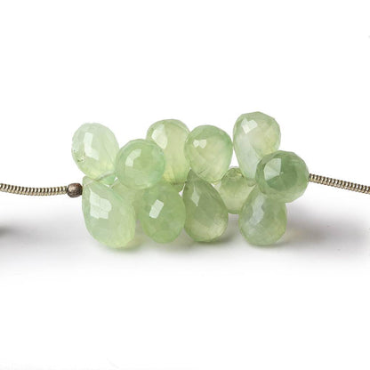 8-11mm Prehnite Beads Tear Drop Briolette 8 inch 48 pieces