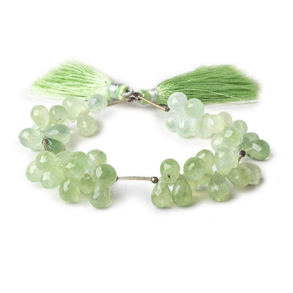 8-11mm Prehnite Beads Tear Drop Briolette 8 inch 48 pieces