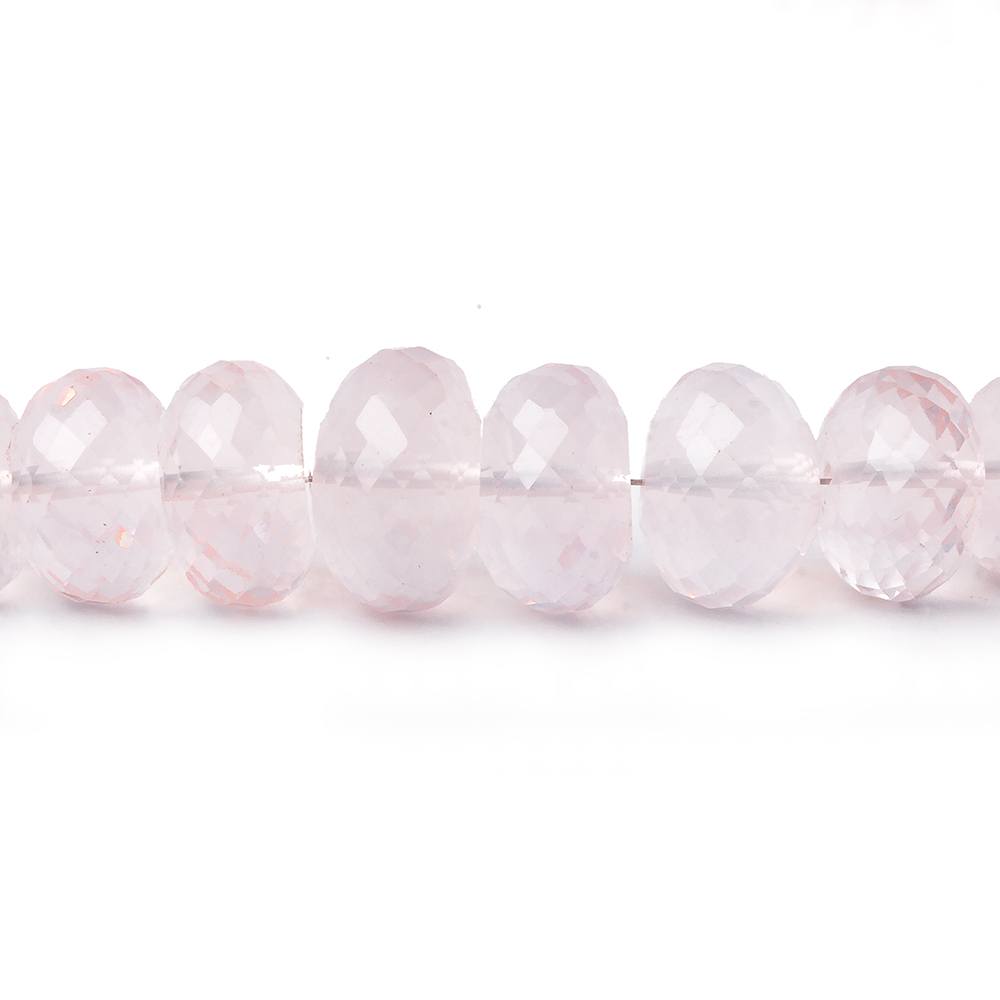 8-11mm Rose Quartz faceted rondelle beads 16 inch 60 pieces AA