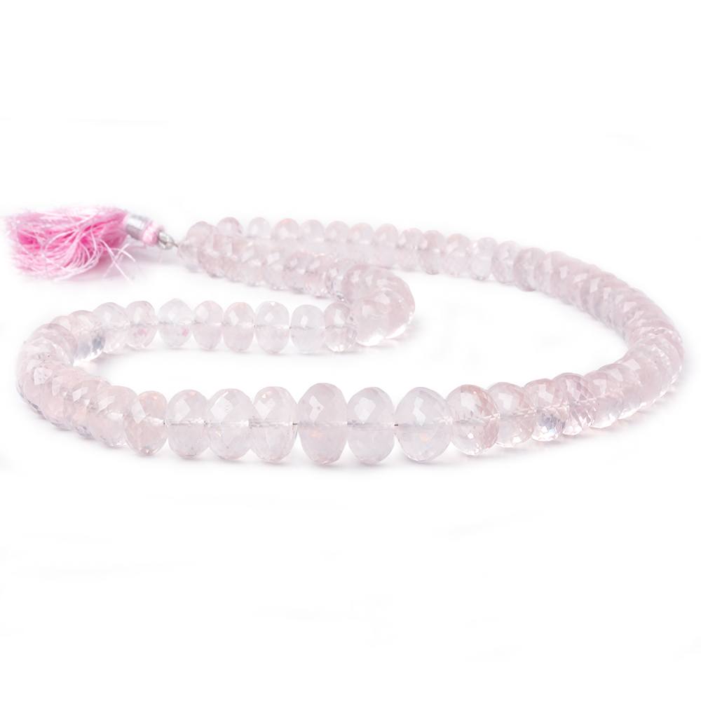 8-11mm Rose Quartz faceted rondelle beads 16 inch 60 pieces AA
