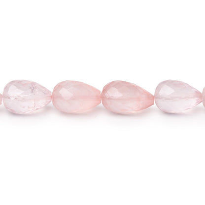 8-11mm Rose Quartz Straight Drill Tear Drop 7.25 inch 19 Beads