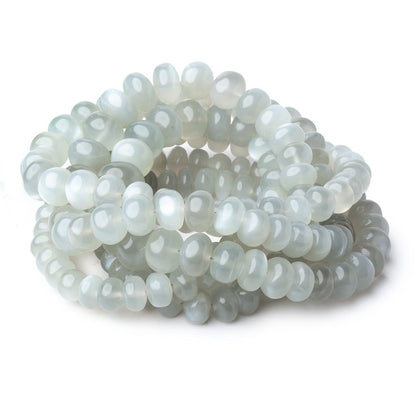 8-11mm Sage Moonstone plain rondelles 16 inch 58 beads A