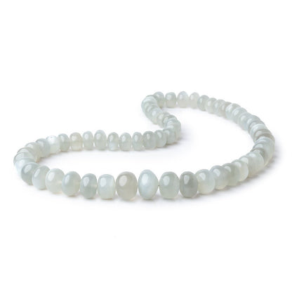 8-11mm Sage Moonstone plain rondelles 16 inch 58 beads A
