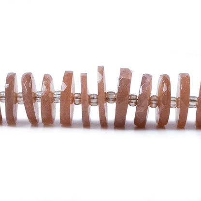 8-11mm Sunstone & Peach Moonstone faceted rondelle beads 16 inch 96 pieces