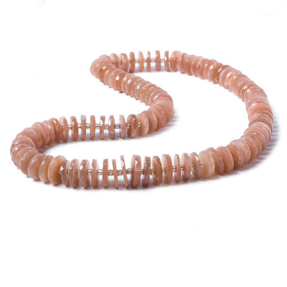 8-11mm Sunstone & Peach Moonstone faceted rondelle beads 16 inch 96 pieces
