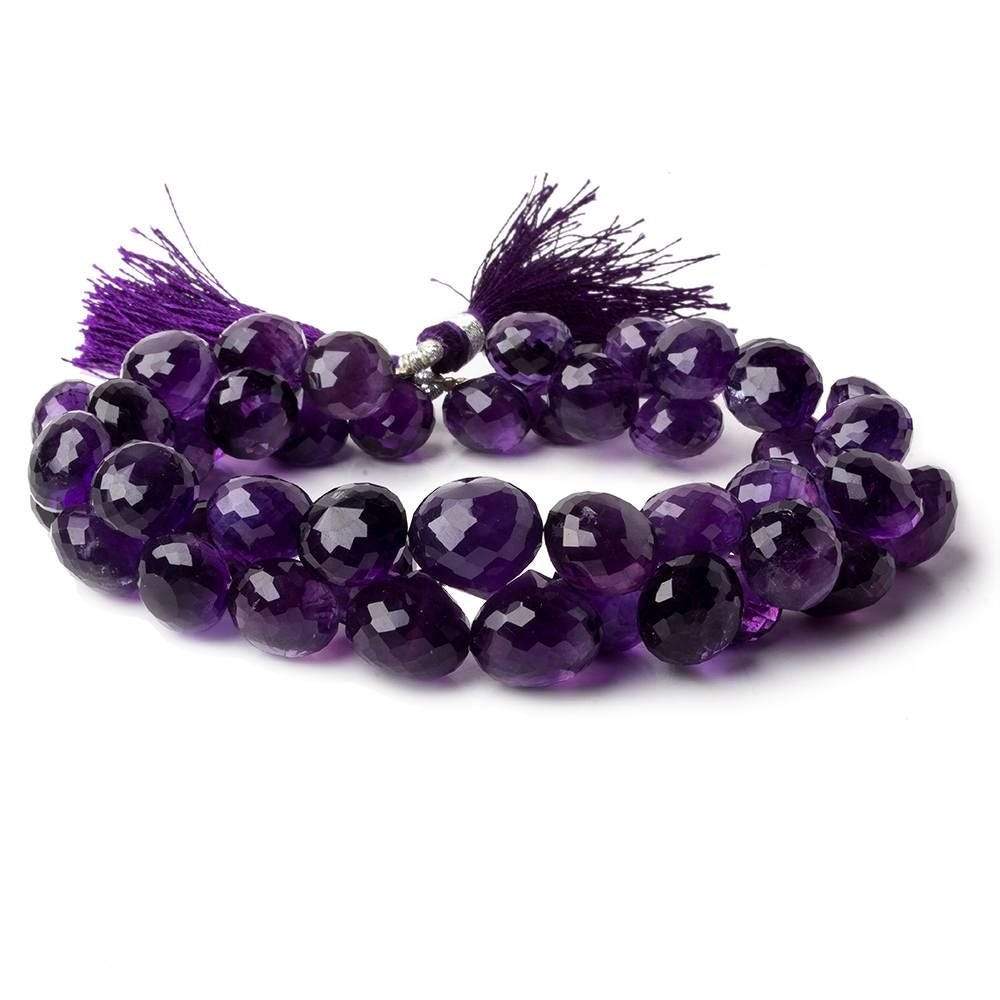 8-10mm Amethyst faceted candy kiss beads 8 inch 50beads