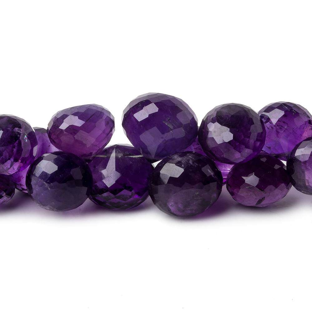 8-10mm Amethyst faceted candy kiss beads 8 inch 50beads