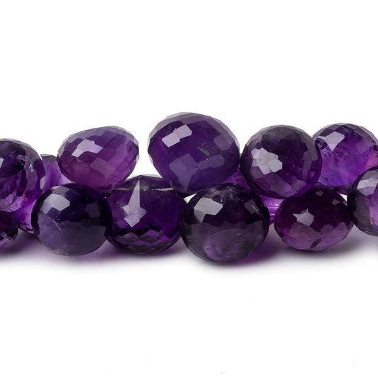 8-10mm Amethyst faceted candy kiss beads 8 inch 50beads