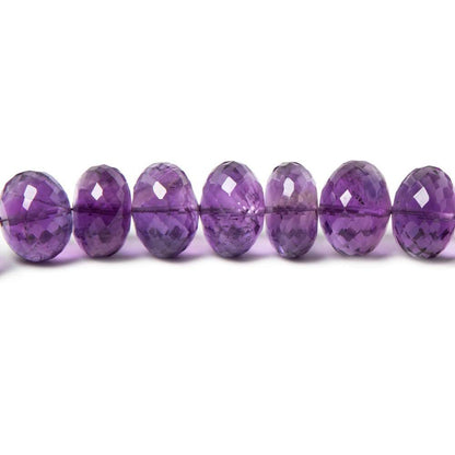 8-12mm Amethyst Faceted Rondelle Beads 16 inch 58 pieces