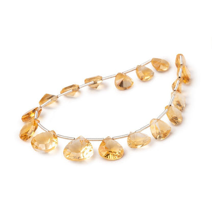 8-12mm Citrine Concave Faceted Hearts & Triangles 8 inch 18 Beads AAA
