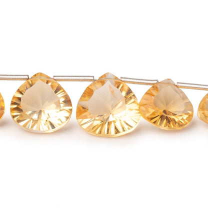 8-12mm Citrine Concave Faceted Hearts & Triangles 8 inch 18 Beads AAA