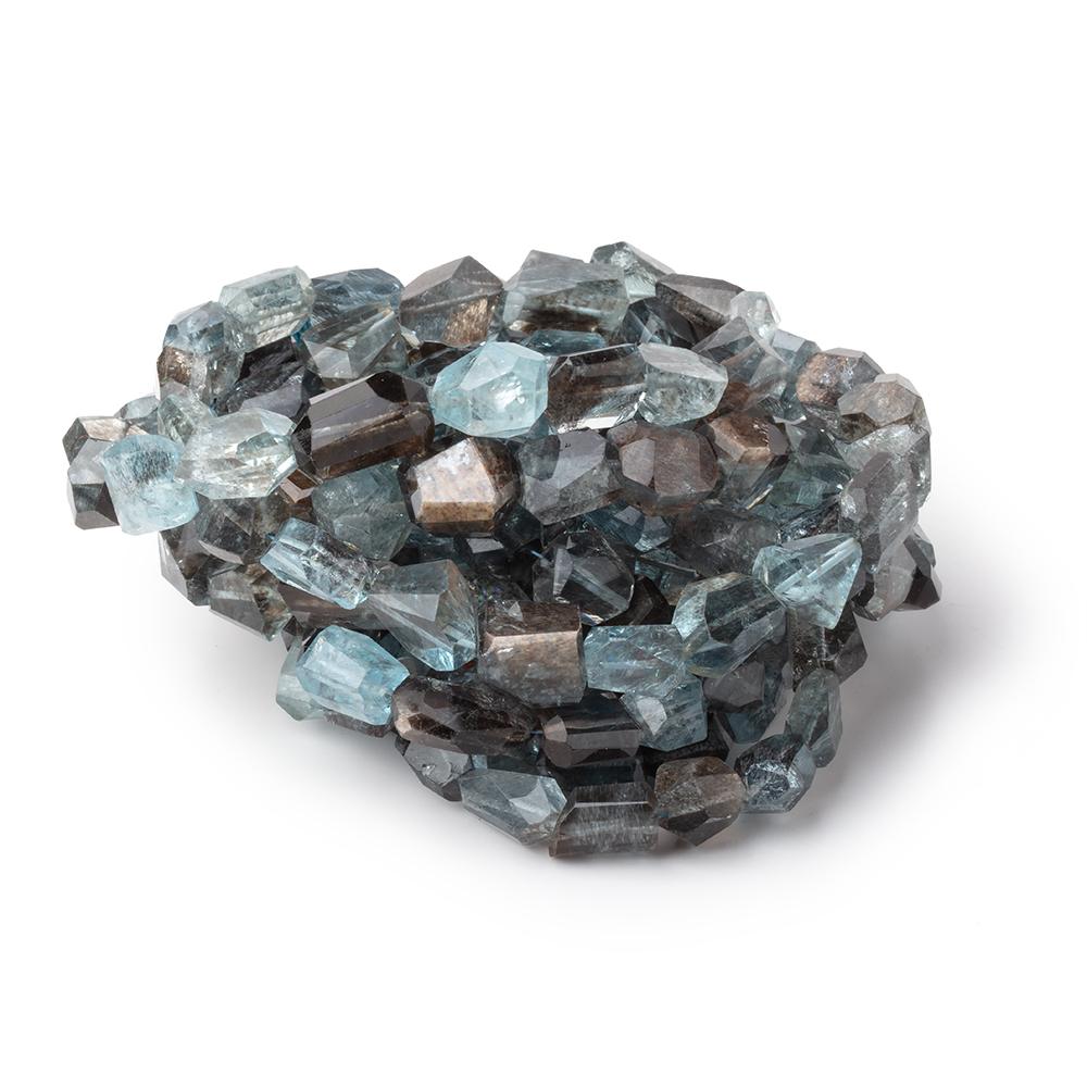 8-12mm Copper Moss Aquamarine Faceted Nugget 16 inch 42 Beads AAA