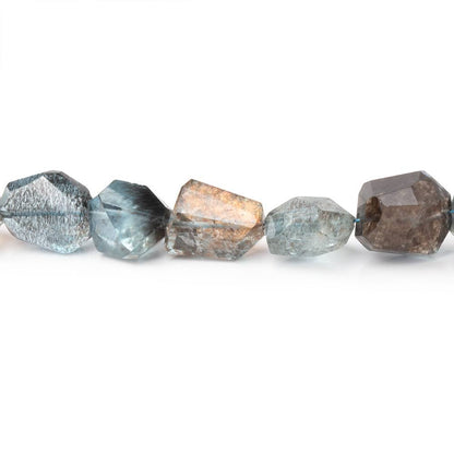 8-12mm Copper Moss Aquamarine Faceted Nugget 16 inch 42 Beads AAA