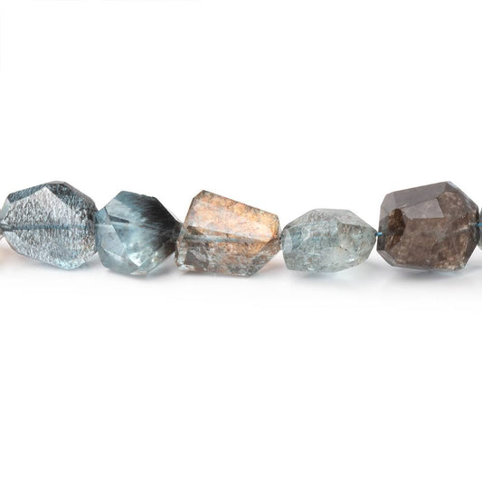 8-12mm Copper Moss Aquamarine Faceted Nugget 16 inch 42 Beads AAA