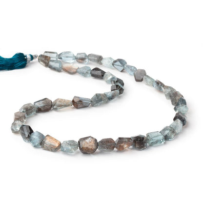 8-12mm Copper Moss Aquamarine Faceted Nugget 16 inch 42 Beads AAA