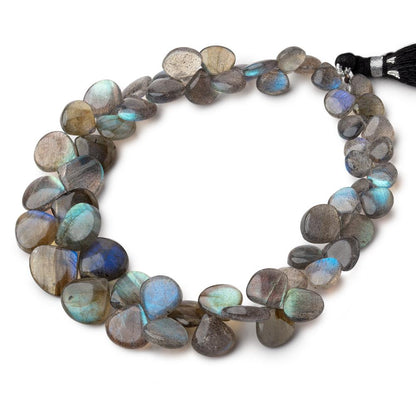8-12mm Labradorite Plain Heart Beads 9 inch 56 pieces