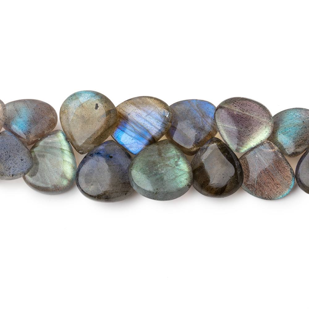 8-12mm Labradorite Plain Heart Beads 9 inch 56 pieces