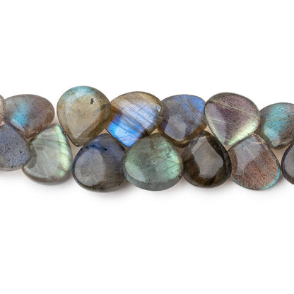 8-12mm Labradorite Plain Heart Beads 9 inch 56 pieces