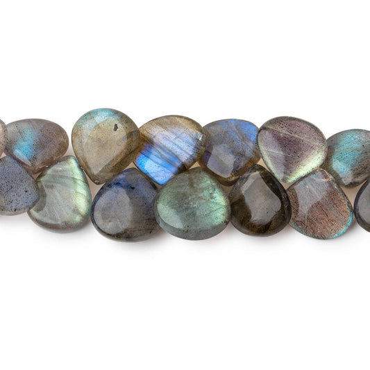8-12mm Labradorite Plain Heart Beads 9 inch 56 pieces