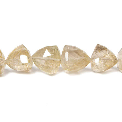 8-12mm Rutilated Quartz Faceted Trillion 8 inch 21 pieces